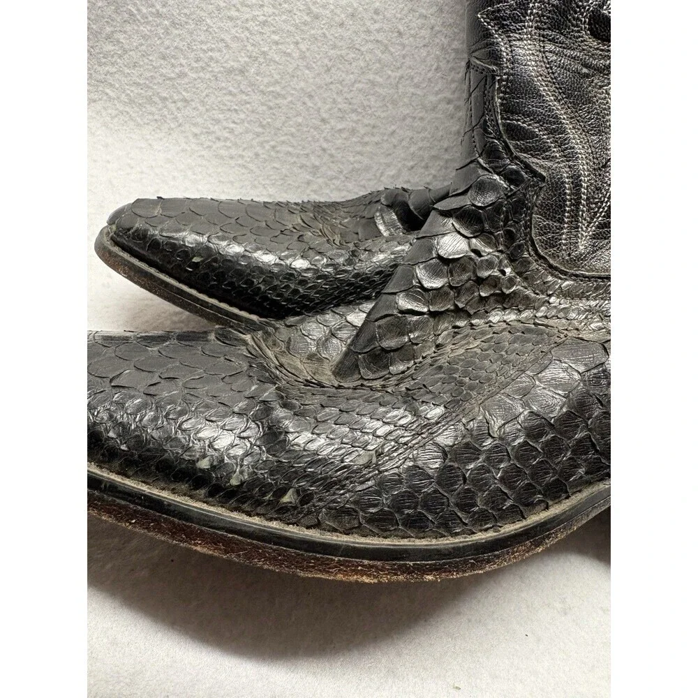 Dan Post Black Snakeskin Western Cowboy Boots Mens 10 1/2D Country Festival